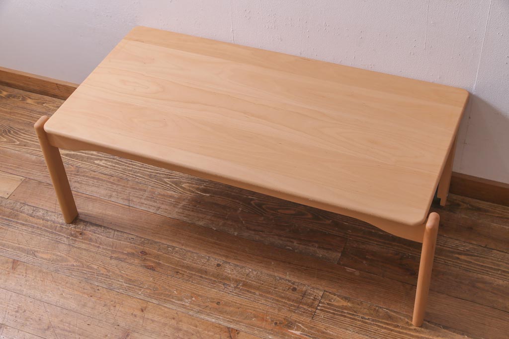 中古　飛騨産業　キツツキ　kids furniture　KF154TB　ビーチ材　キッズスタッキングテーブル(キャスター付きテーブル)(R-038393)