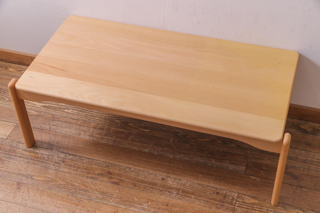 中古　飛騨産業　キツツキ　kids furniture　KF153TB　ビーチ材　キッズスタッキングテーブル(キャスター付きテーブル)(R-038399)