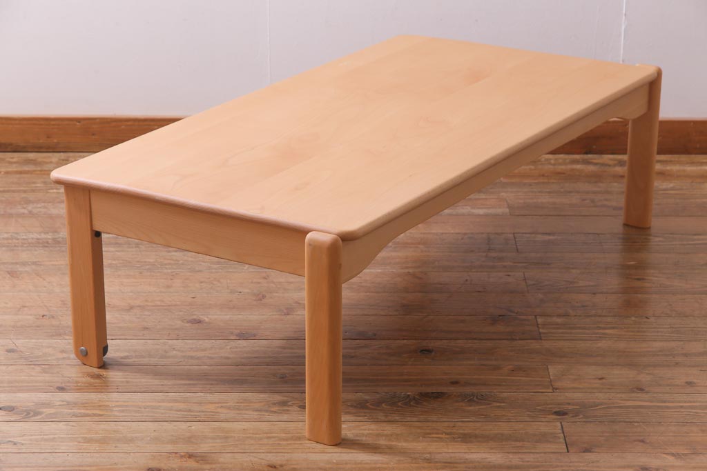 中古　飛騨産業　キツツキ　kids furniture　KF151TB　ビーチ材　キッズスタッキングテーブル(キャスター付きテーブル)(R-038405)