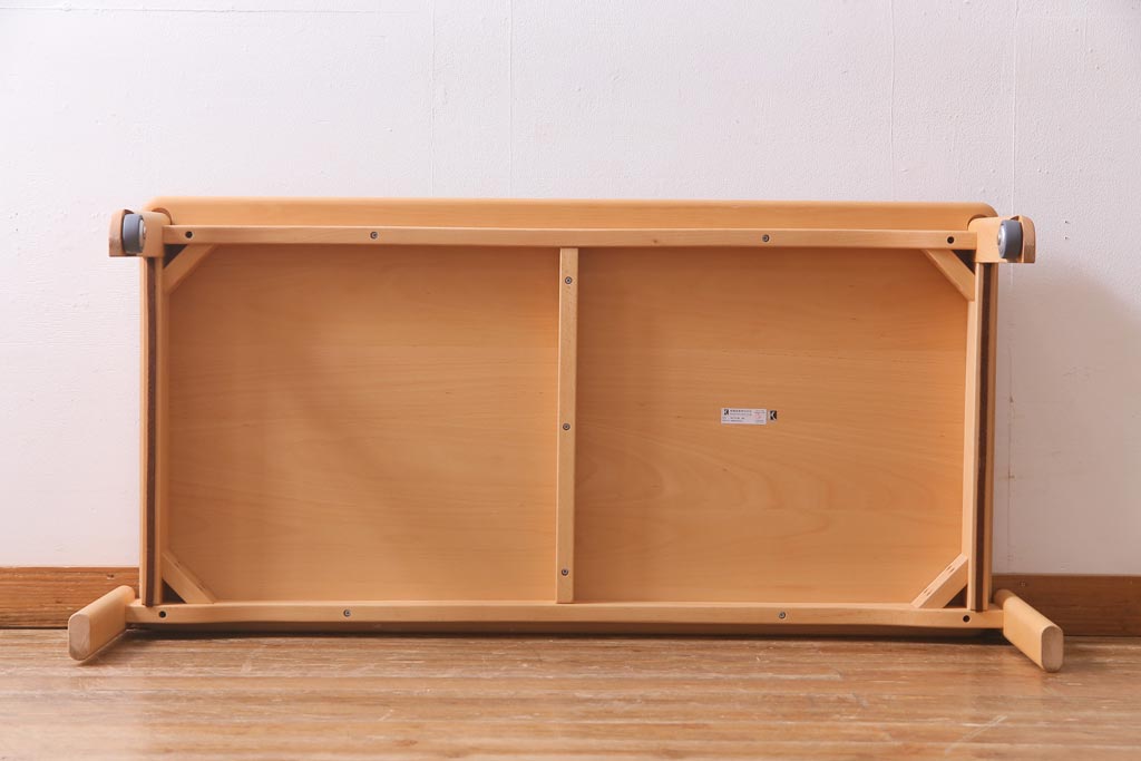 中古　飛騨産業　キツツキ　kids furniture　KF151TB　ビーチ材　キッズスタッキングテーブル(キャスター付きテーブル)(R-038405)
