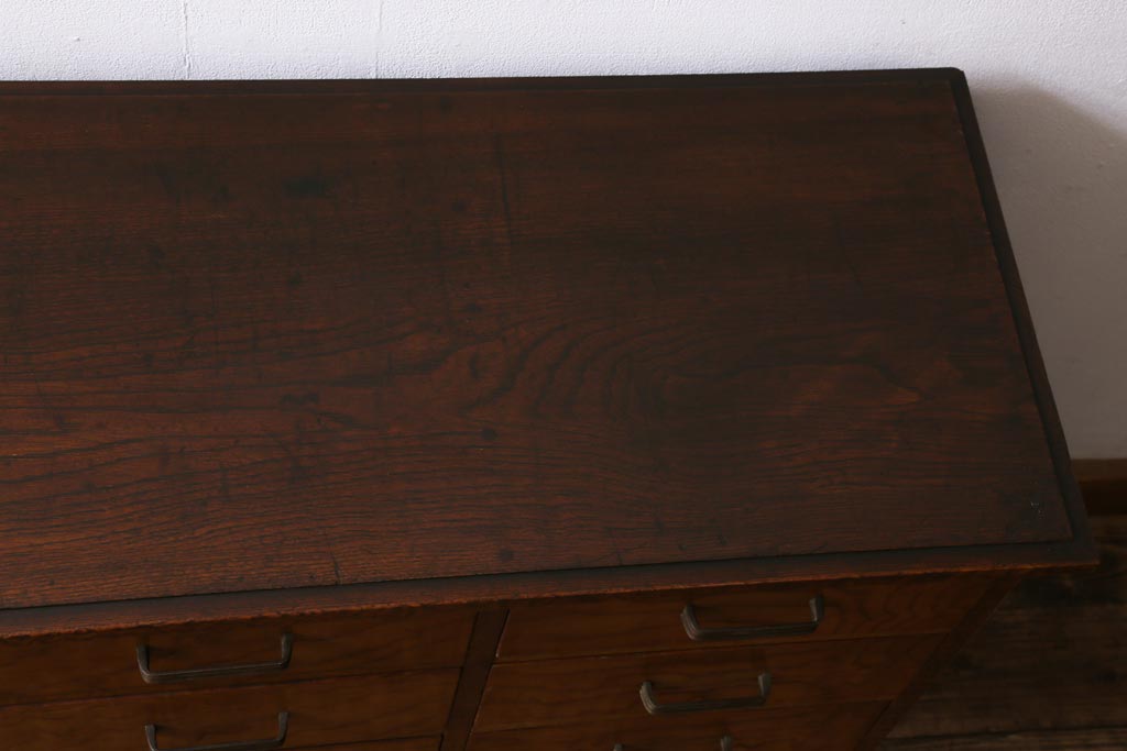 アンティーク家具　和製アンティーク　昭和初期　タモ材　上質なつくりのチェスト(引き出し)(R-038448)