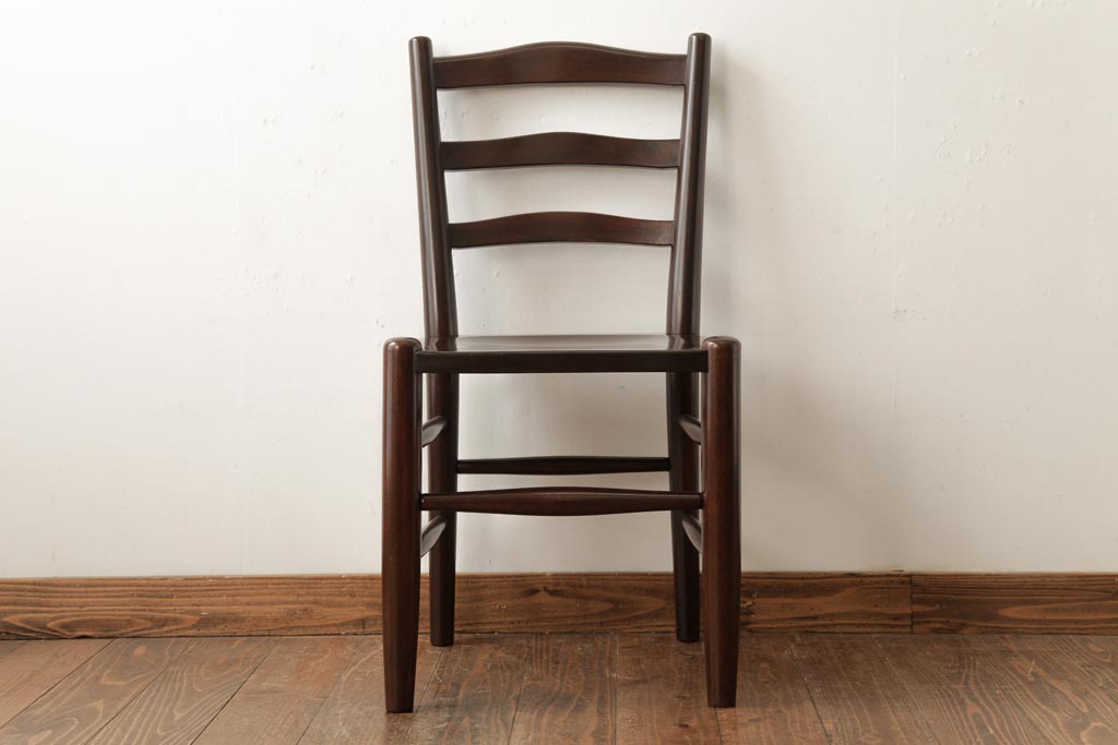 中古　松本民芸家具　シンプルなデザインが魅力的なラダーバックチェア(ダイニングチェア、椅子)(R-038455)