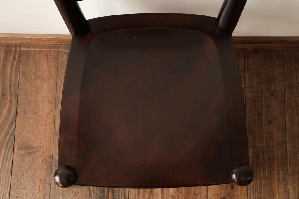中古　松本民芸家具　シンプルなデザインが魅力的なラダーバックチェア(ダイニングチェア、椅子)(R-038455)