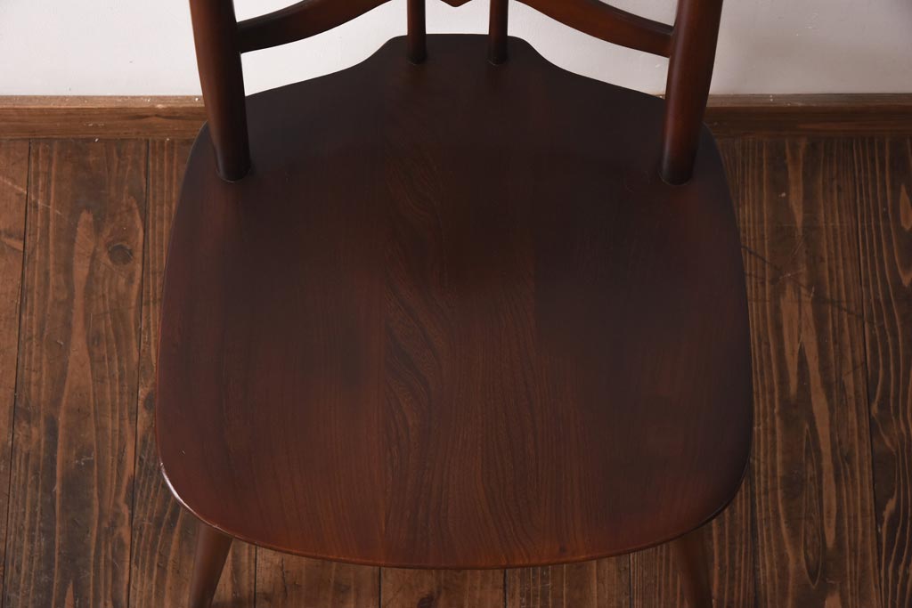 ヴィンテージ家具　イギリスビンテージ　ERCOL(アーコール)　希少!洗練された佇まいのラダーバックチェア(ダイニングチェア、椅子)(R-038471)