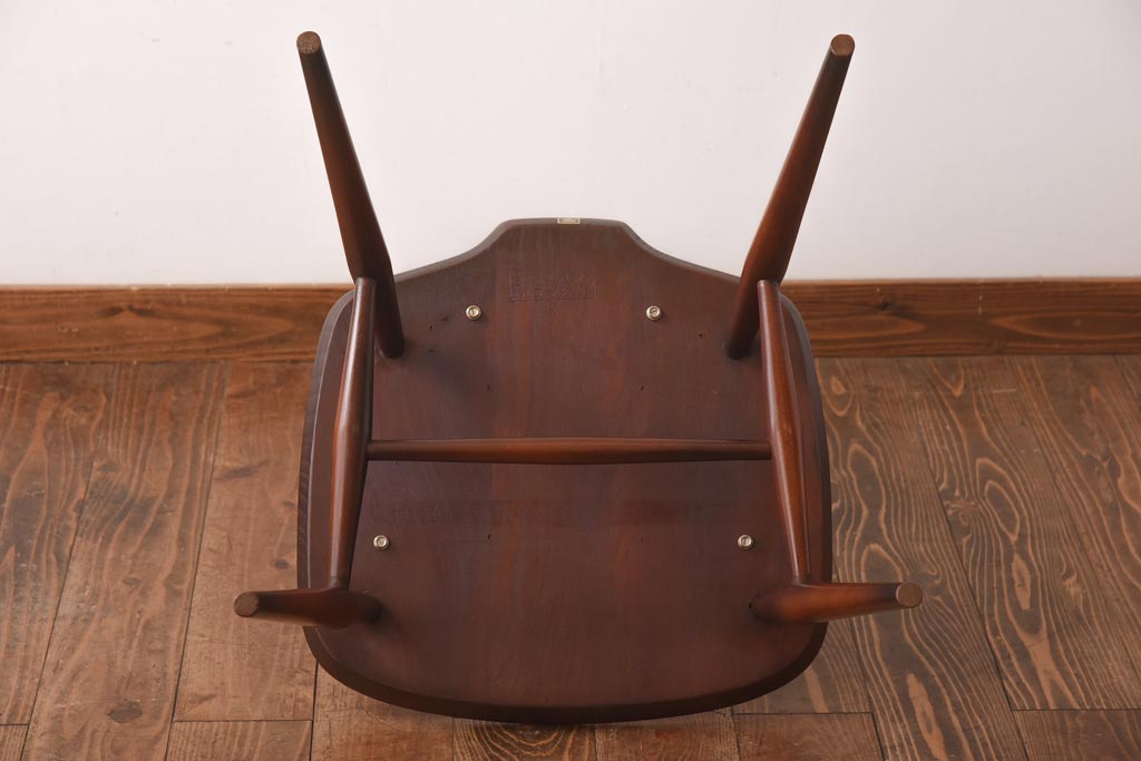 ヴィンテージ家具　イギリスビンテージ　ERCOL(アーコール)　希少!洗練された佇まいのラダーバックチェア(ダイニングチェア、椅子)(R-038471)