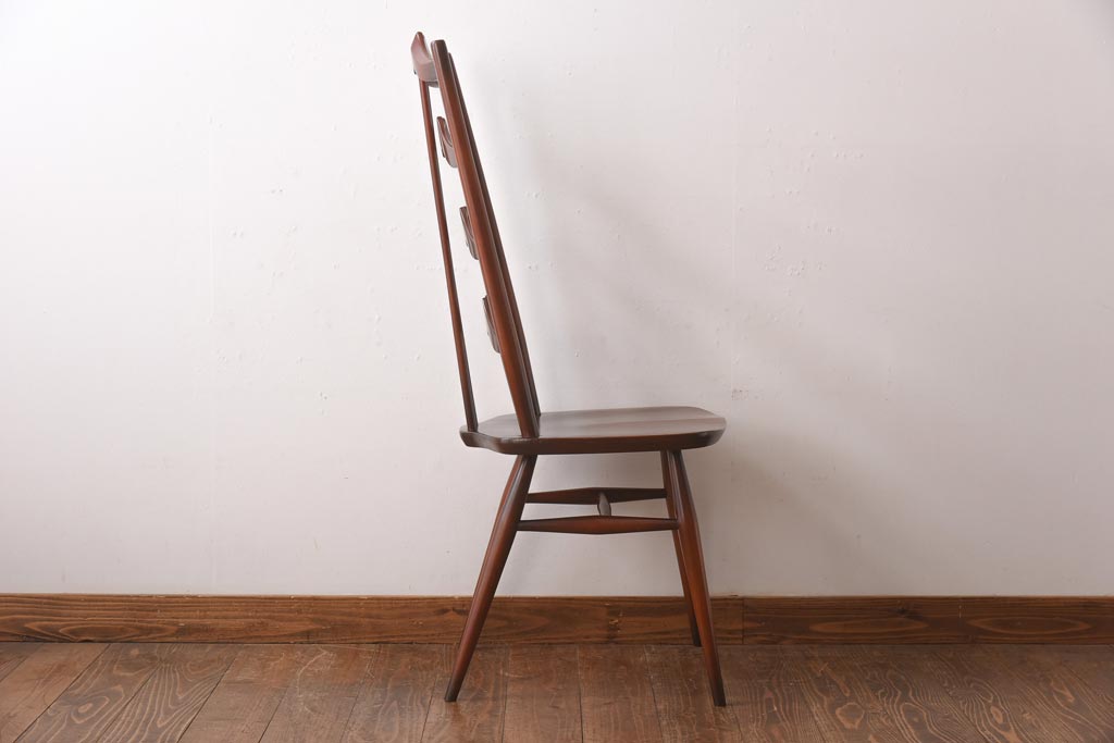 ヴィンテージ家具　イギリスビンテージ　ERCOL(アーコール)　希少!洗練された佇まいのラダーバックチェア(ダイニングチェア、椅子)(R-038472)