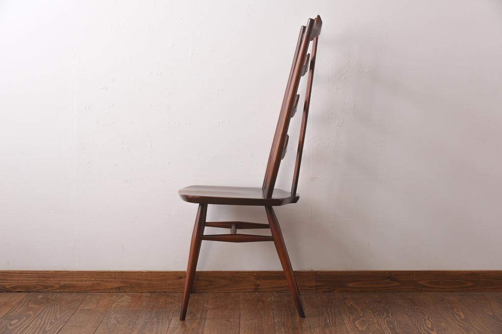 ヴィンテージ家具　イギリスビンテージ　ERCOL(アーコール)　希少!洗練された佇まいのラダーバックチェア(ダイニングチェア、椅子)(R-038472)