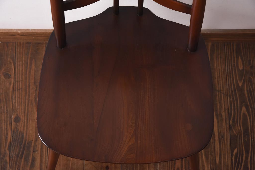 ヴィンテージ家具　イギリスビンテージ　ERCOL(アーコール)　希少!洗練された佇まいのラダーバックチェア(ダイニングチェア、椅子)(R-038472)