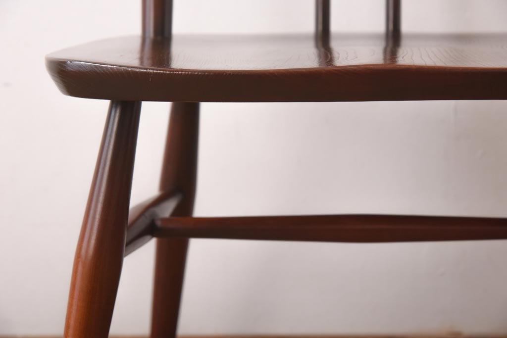 ヴィンテージ家具　イギリスビンテージ　ERCOL(アーコール)　希少!洗練された佇まいのラダーバックチェア(ダイニングチェア、椅子)(R-038472)