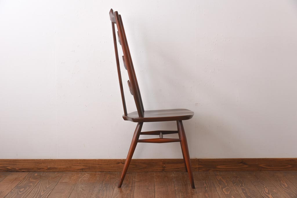 ヴィンテージ家具　イギリスビンテージ　ERCOL(アーコール)　希少!洗練された佇まいのラダーバックチェア(ダイニングチェア、椅子)(R-038473)