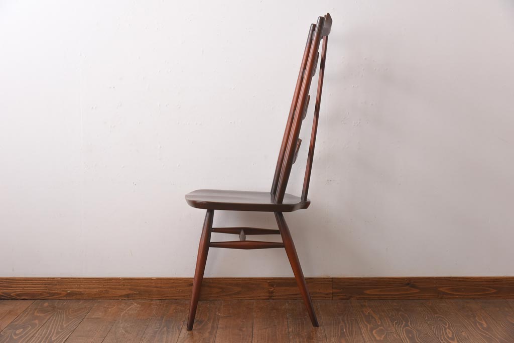 ヴィンテージ家具　イギリスビンテージ　ERCOL(アーコール)　希少!洗練された佇まいのラダーバックチェア(ダイニングチェア、椅子)(R-038473)