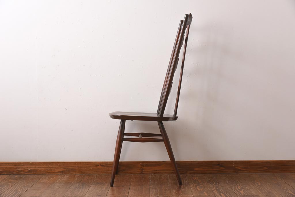 ヴィンテージ家具　イギリスビンテージ　ERCOL(アーコール)　希少!洗練された佇まいのラダーバックチェア(ダイニングチェア、椅子)(R-038474)
