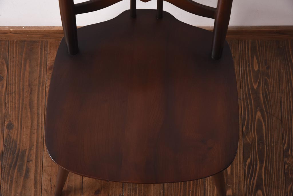 ヴィンテージ家具　イギリスビンテージ　ERCOL(アーコール)　希少!洗練された佇まいのラダーバックチェア(ダイニングチェア、椅子)(R-038474)