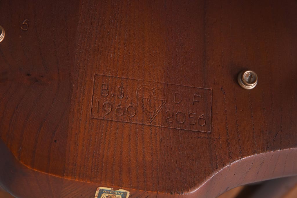 ヴィンテージ家具　イギリスビンテージ　ERCOL(アーコール)　希少!洗練された佇まいのラダーバックチェア(ダイニングチェア、椅子)(R-038474)