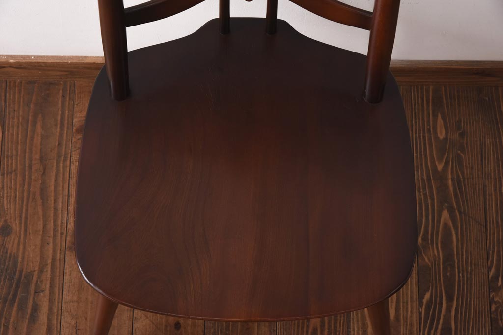 ヴィンテージ家具　イギリスビンテージ　ERCOL(アーコール)　希少!洗練された佇まいのラダーバックチェア(ダイニングチェア、椅子)(R-038475)