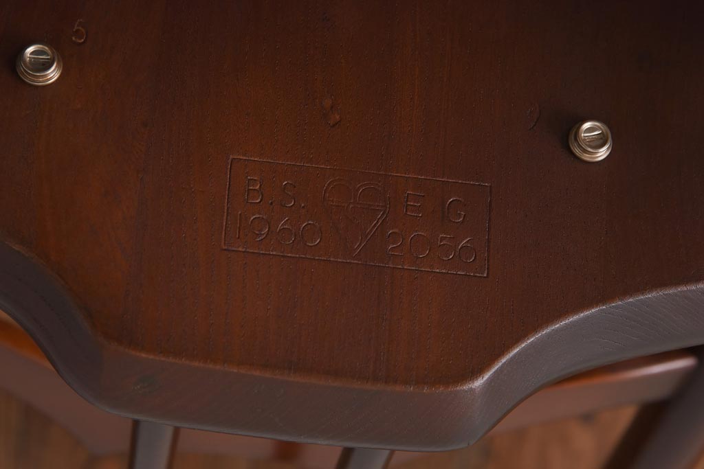 ヴィンテージ家具　イギリスビンテージ　ERCOL(アーコール)　希少!洗練された佇まいのラダーバックチェア(ダイニングチェア、椅子)(R-038475)