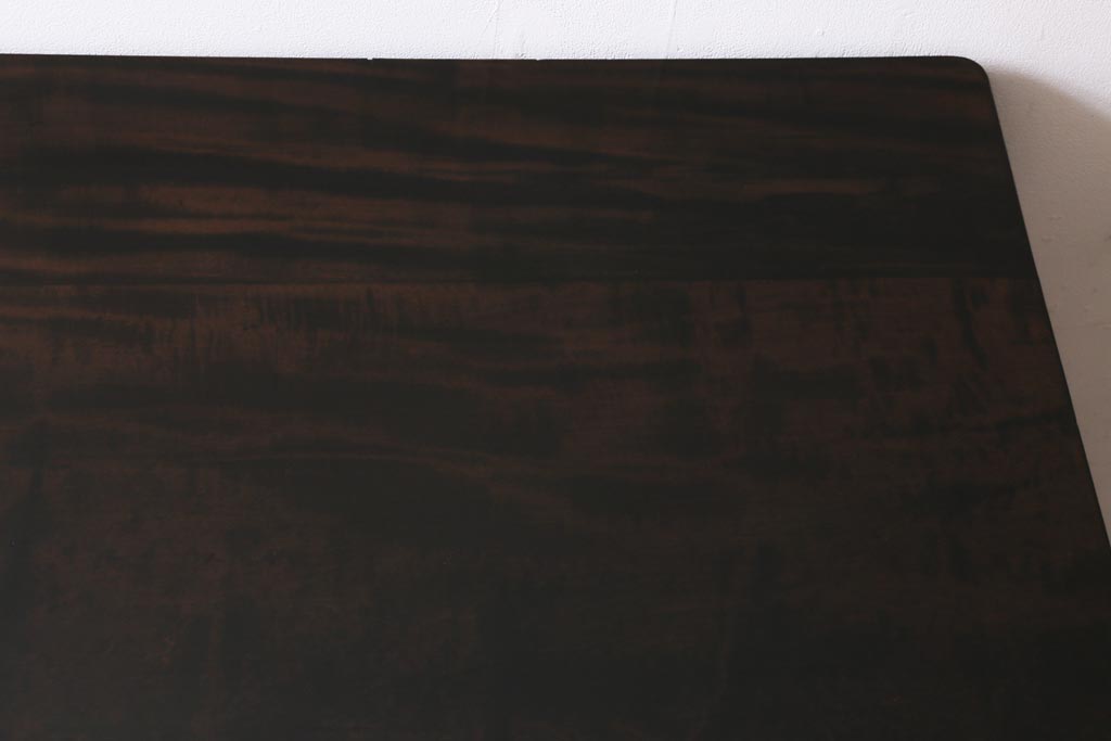 ビンテージ家具　伝統工芸　軽井沢彫り　優美な意匠が施された和モダンなデスク(机、在宅ワーク、在宅用ワークデスク)(R-038514)