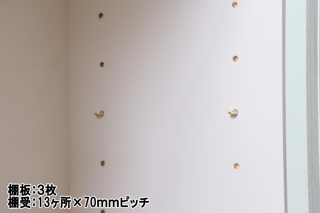 ラフジュ工房オリジナル　古建具リメイク　気泡ガラス・モールガラス　淡いペイントがお洒落なブックケース(本箱、収納棚、キャビネット)(R-038517)