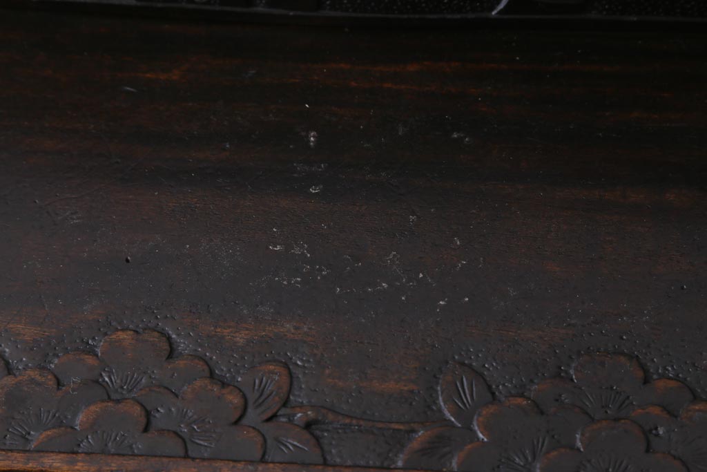ビンテージ家具　伝統工芸　軽井沢彫り　満開の桜の彫りが優美な印象のライティングビューロー(簿記机、在宅ワーク、在宅用デスク、ヴィンテージ)(R-038520)