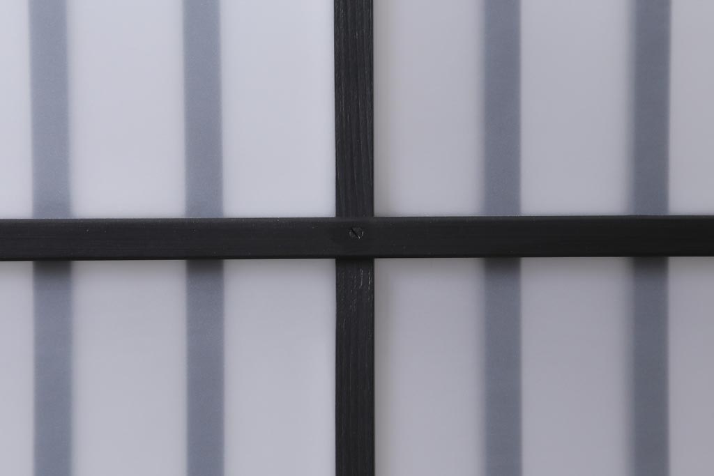 アンティーク建具　和製アンティーク　昭和中期　すりガラス入り　ブラックペイントがシックなガラス戸1枚(引き戸、建具)(R-038567)