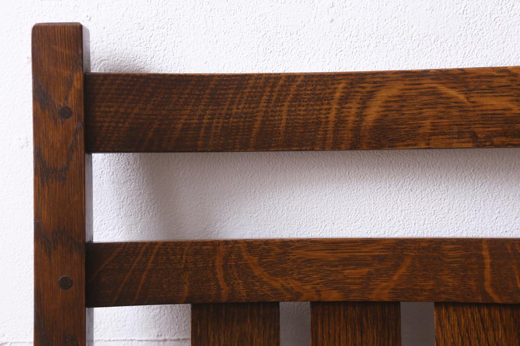 中古　アメリカ　Stickley(スティックレー、スティックレイ)社　象嵌入り　ミッションスタイル　サイドチェア(椅子、ダイニングチェア)(R-038608)