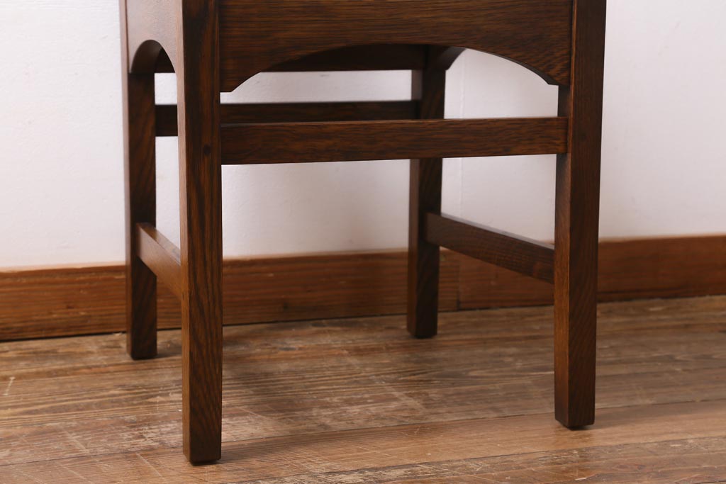 中古　アメリカ　Stickley(スティックレー、スティックレイ)社　象嵌入り　ミッションスタイル　サイドチェア(椅子、ダイニングチェア)(R-038608)
