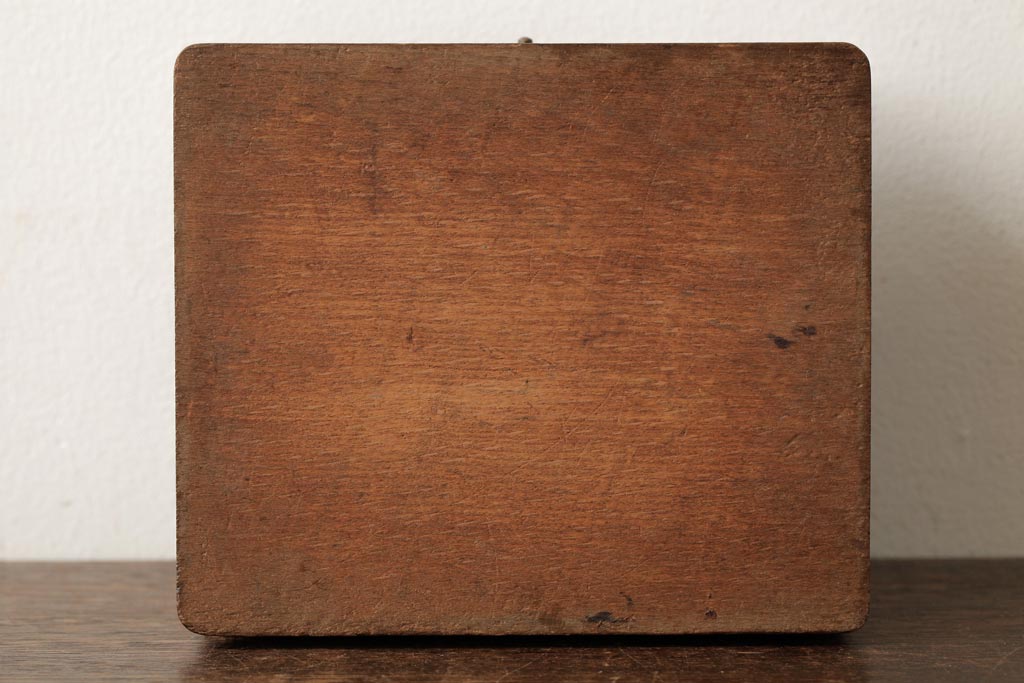 アンティーク雑貨　和製アンティーク　ナラ材　渋さと味わいが魅力的な古い印箱(印鑑箱、小物収納箱)(R-038701)