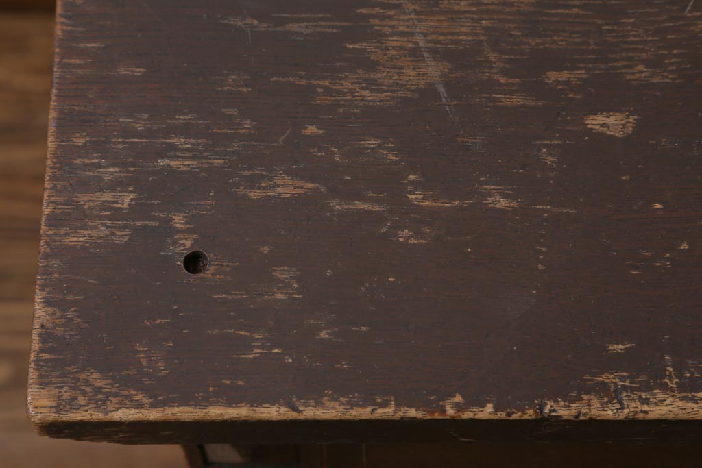 アンティーク家具　和製アンティーク　昭和初期　ナラ材　大正ロマン　洋館の雰囲気を醸し出す平机(デスク、ワークデスク、在宅ワーク、在宅用)(R-038703)