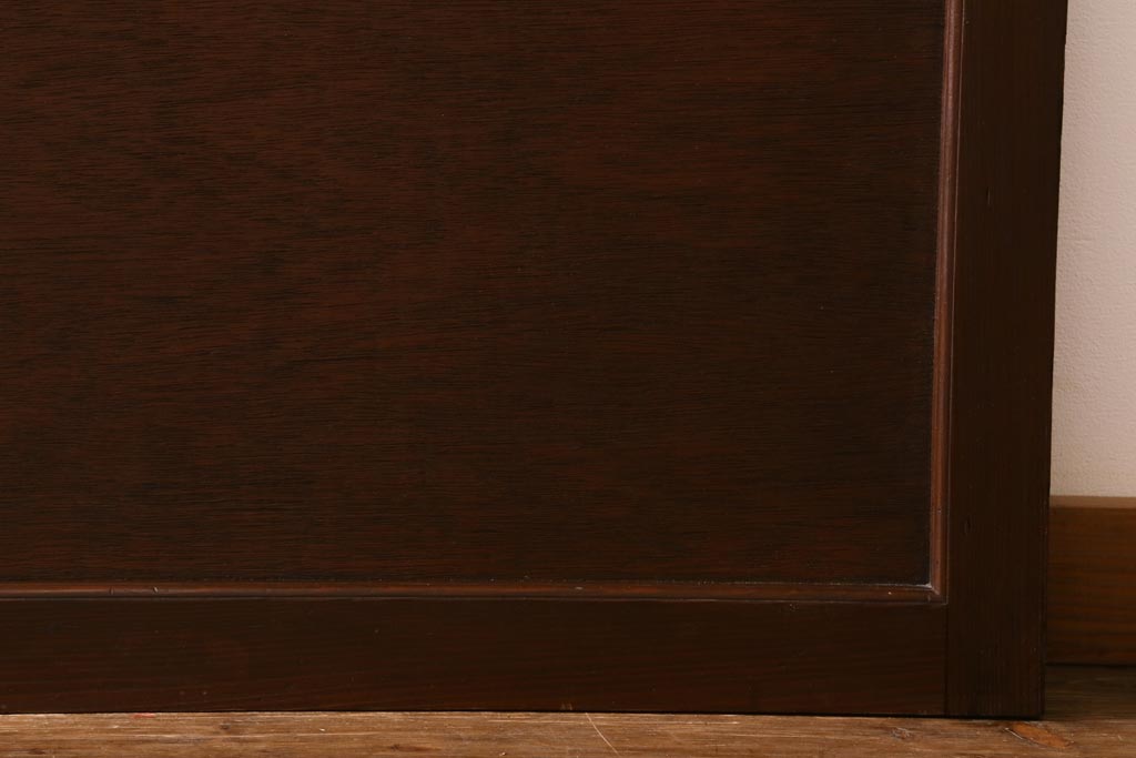 アンティーク建具　当店オリジナルガラス入り　昭和レトロ　市松模様のガラスがおしゃれな引き戸4枚セット(建具、ガラス戸)(R-038719)