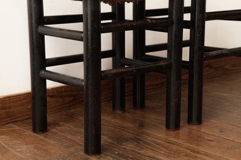 ビンテージ　松本民芸家具　ラッシスツール2脚セット(チェア、椅子)(R-038804)