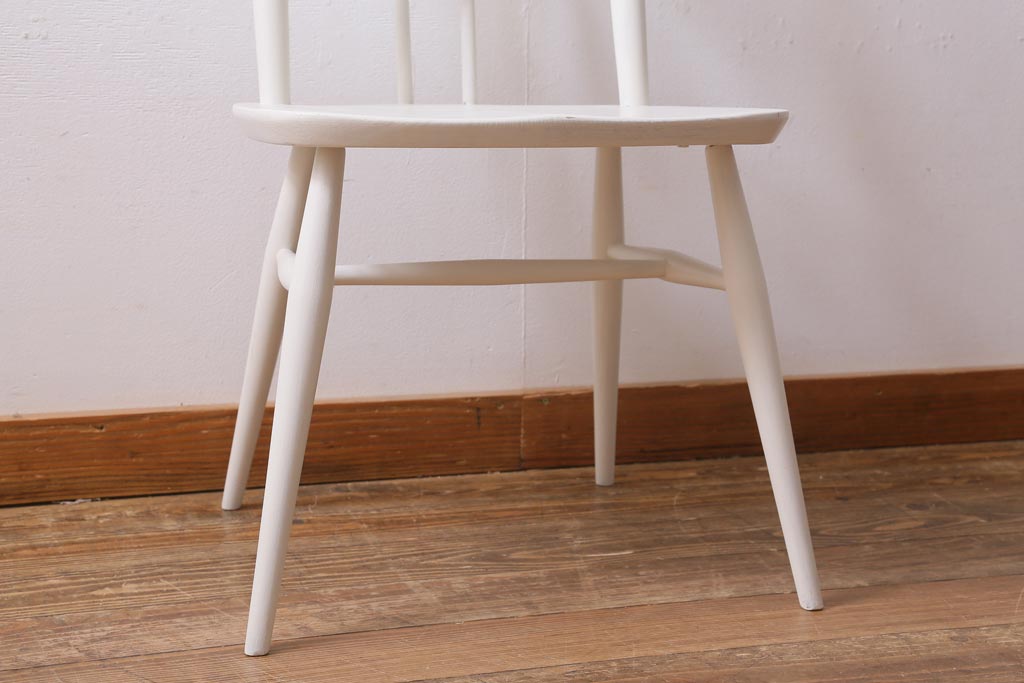 ヴィンテージ家具　イギリスビンテージ　ERCOL(アーコール)　アンティークペイント　希少!洗練された佇まいのラダーバックチェア(ダイニングチェア、椅子)(R-038871)