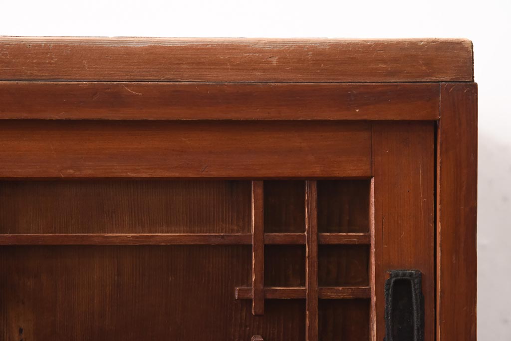 アンティーク家具　和製アンティーク　昭和初期　和モダンな雰囲気漂う戸棚(収納棚、キャビネット)(R-038878)