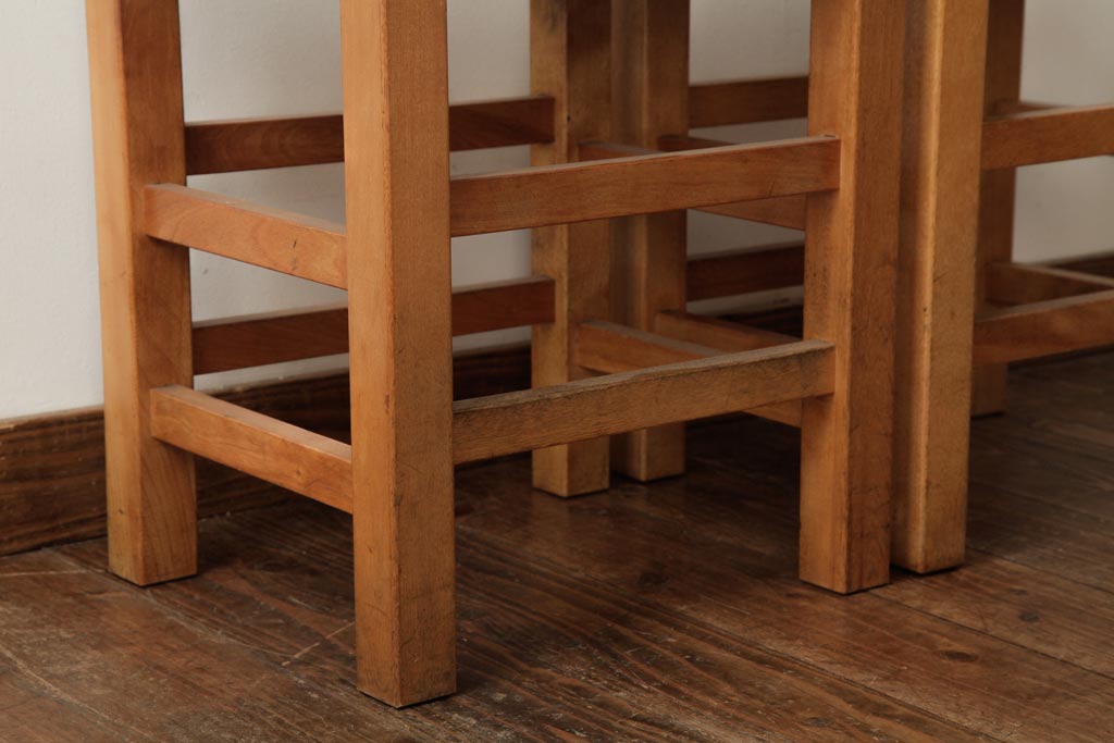 ビンテージ家具　松本民芸家具　初期モデル　ラッシスツール2脚セット(チェア、椅子)(R-038897)
