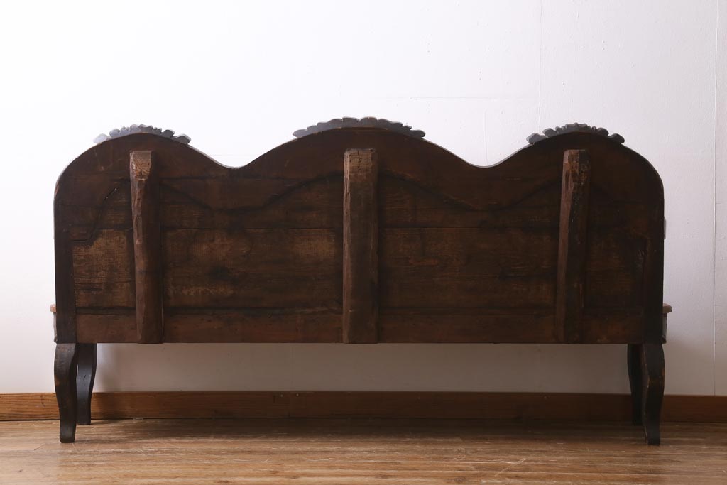 ヴィンテージ家具　エキゾチックなムード漂うベンチ(長椅子、ディスプレイ、ビンテージ)(R-038907)