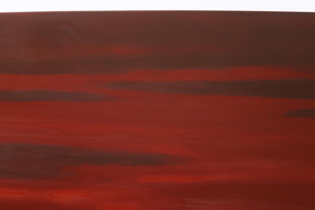 中古　漆塗　広堂作　夕焼紅葉図　朱と黒のコントラストが印象的なつい立て(衝立、パーテーション)(R-038912)