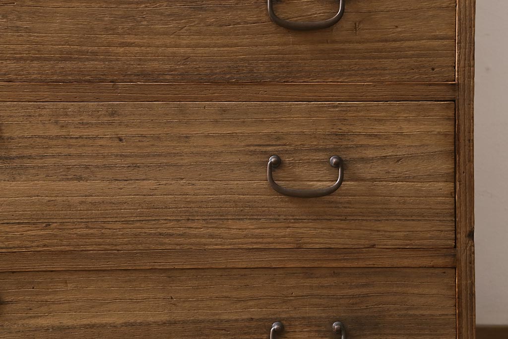 アンティーク家具　和製アンティーク　総桐材　古い木肌が味わい深い重ね箪笥(引き出し、収納棚、桐箪笥、桐たんす)(R-038914)