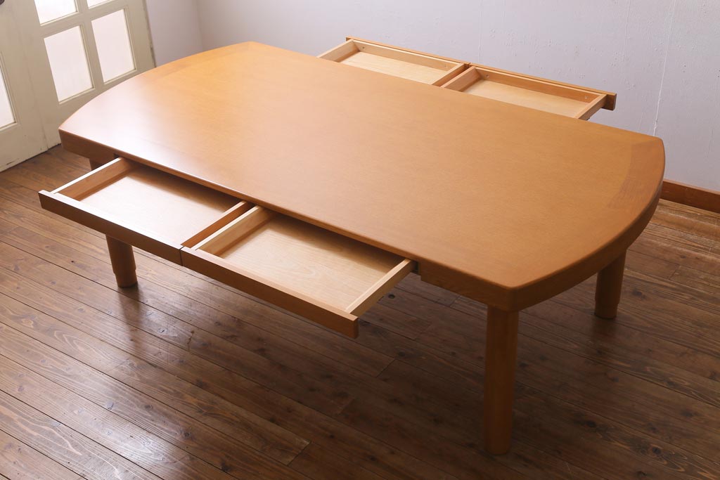 中古美品　CONDE HOUSE(カンディハウス)　引き出し付きのテーブルの5人用ダイニングセット(ダイニングテーブル、ダイニングチェア)(R-038918)