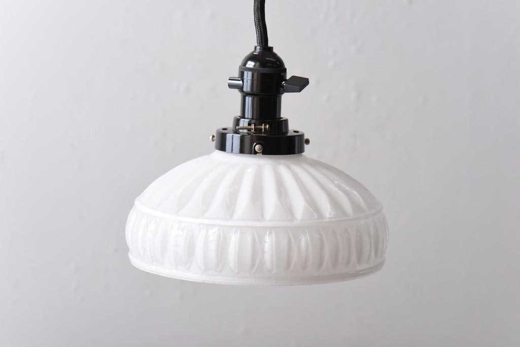 アンティーク照明　昭和初期　上品な印象を与えてくれるペンダントライト(天井照明、吊り下げ照明、シェード)(R-038985)