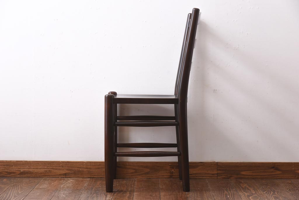 中古　松本民芸家具　シンプルなデザインが魅力的なラダーバックチェア(ダイニングチェア、椅子)(R-039019)