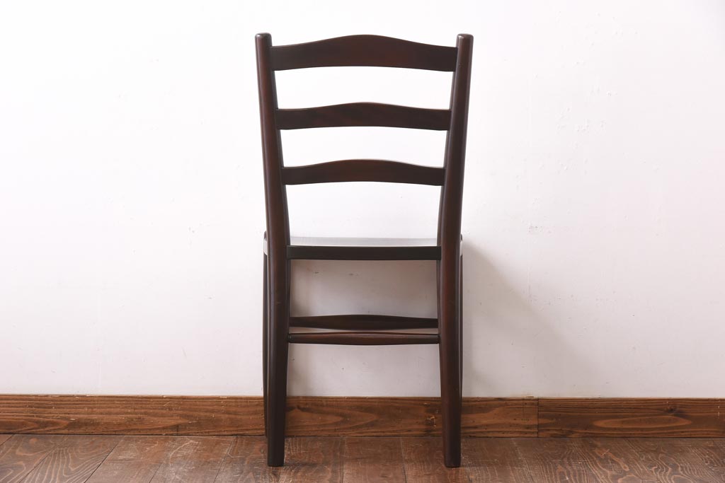 中古　松本民芸家具　シンプルなデザインが魅力的なラダーバックチェア(ダイニングチェア、椅子)(R-039019)