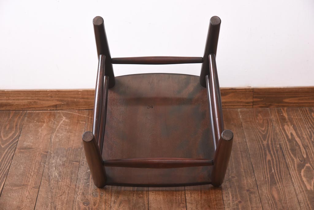中古　松本民芸家具　シンプルなデザインが魅力的なラダーバックチェア(ダイニングチェア、椅子)(R-039020)