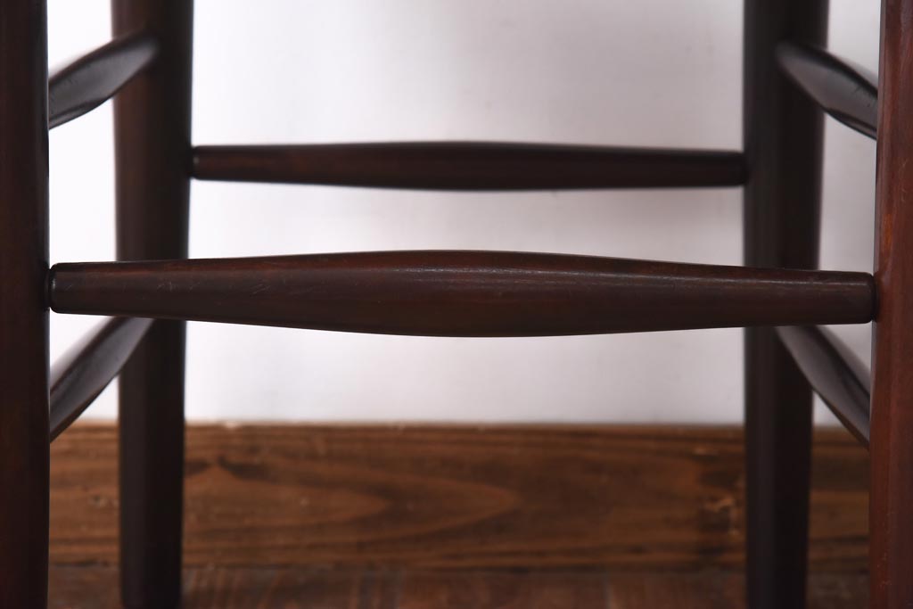 中古　松本民芸家具　シンプルなデザインが魅力的なラダーバックチェア(ダイニングチェア、椅子)(R-039022)