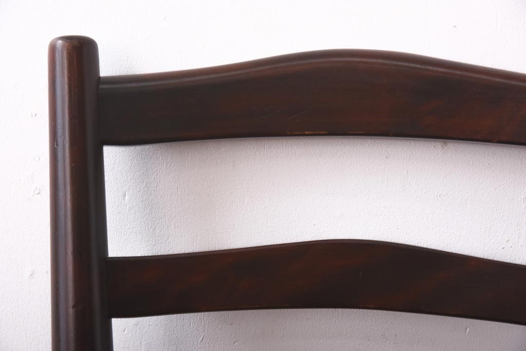 中古　松本民芸家具　シンプルなデザインが魅力的なラダーバックチェア(ダイニングチェア、椅子)(R-039023)