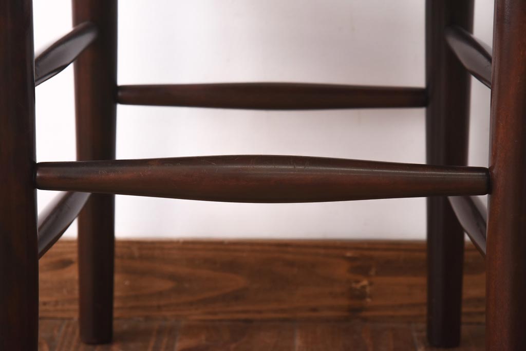 中古　松本民芸家具　シンプルなデザインが魅力的なラダーバックチェア(ダイニングチェア、椅子)(R-039025)