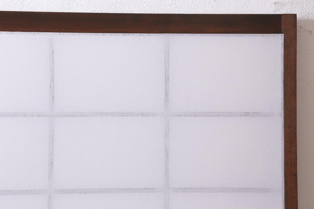 アンティーク建具　レトロなガラス入り障子戸2枚セット(ガラス戸、引き戸)(R-039039)