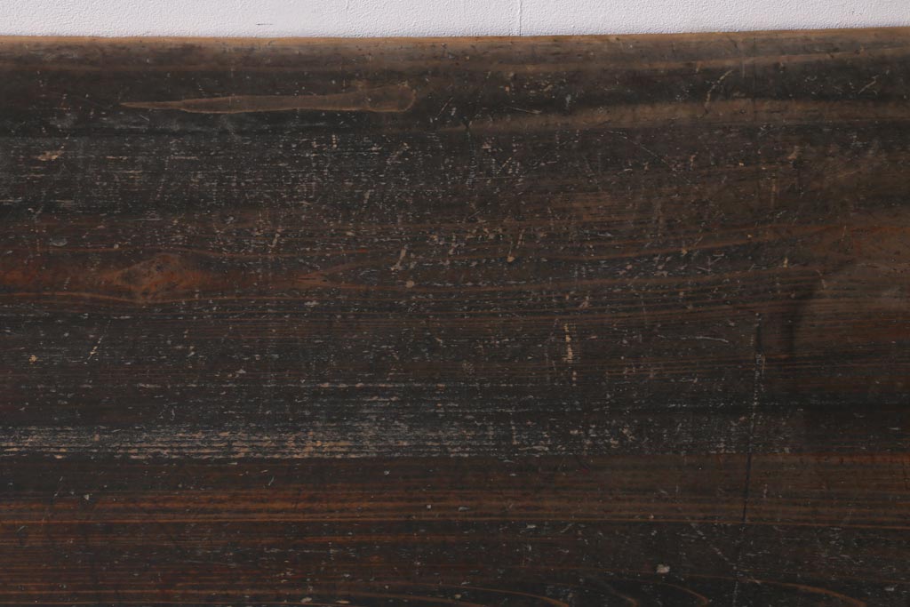 アンティーク家具　大正昭和初期　使いこまれた木の風合いが魅力の大振りな文机(ローテーブル、座卓)(R-039047)