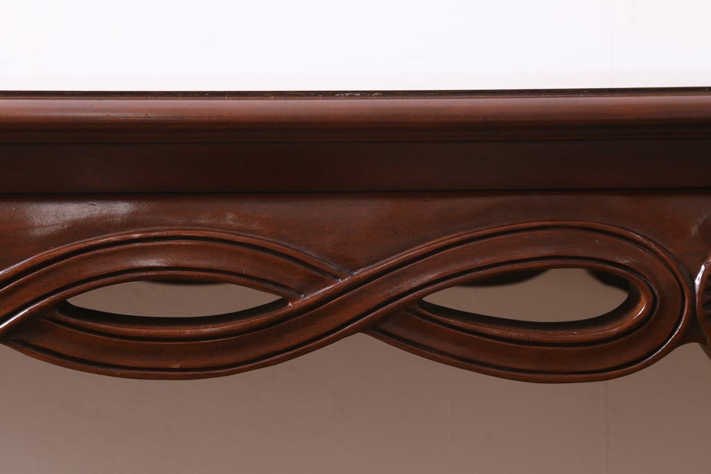 中古　輸入家具　凝った意匠が目を引くエレガントな佇まいのコンソールテーブル(R-039048)