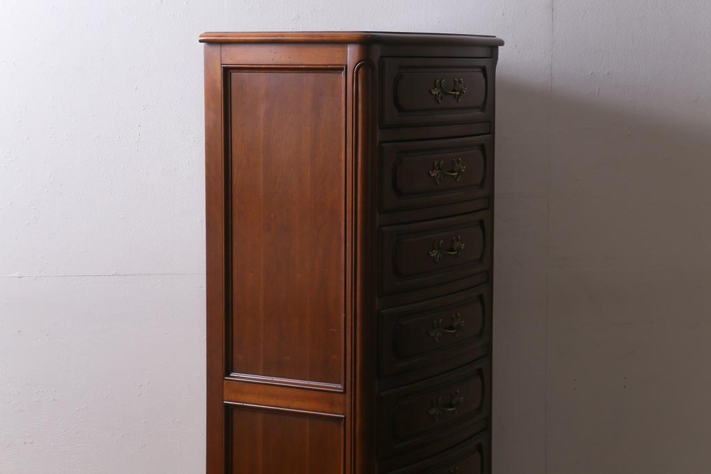 中古　アメリカ製　センチュリー社(CENTURY)　クラシカルなデザインの縦型チェスト(サイドチェスト、引き出し)(定価約105万円)(R-039051)