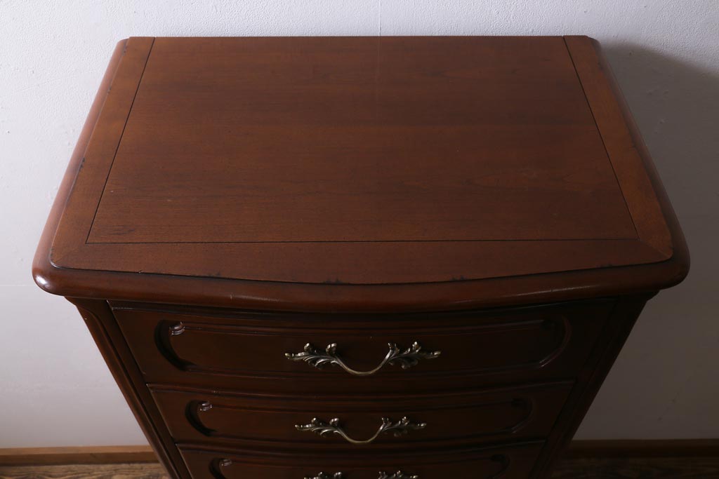 中古　アメリカ製　センチュリー社(CENTURY)　クラシカルなデザインの縦型チェスト(サイドチェスト、引き出し)(定価約105万円)(R-039051)
