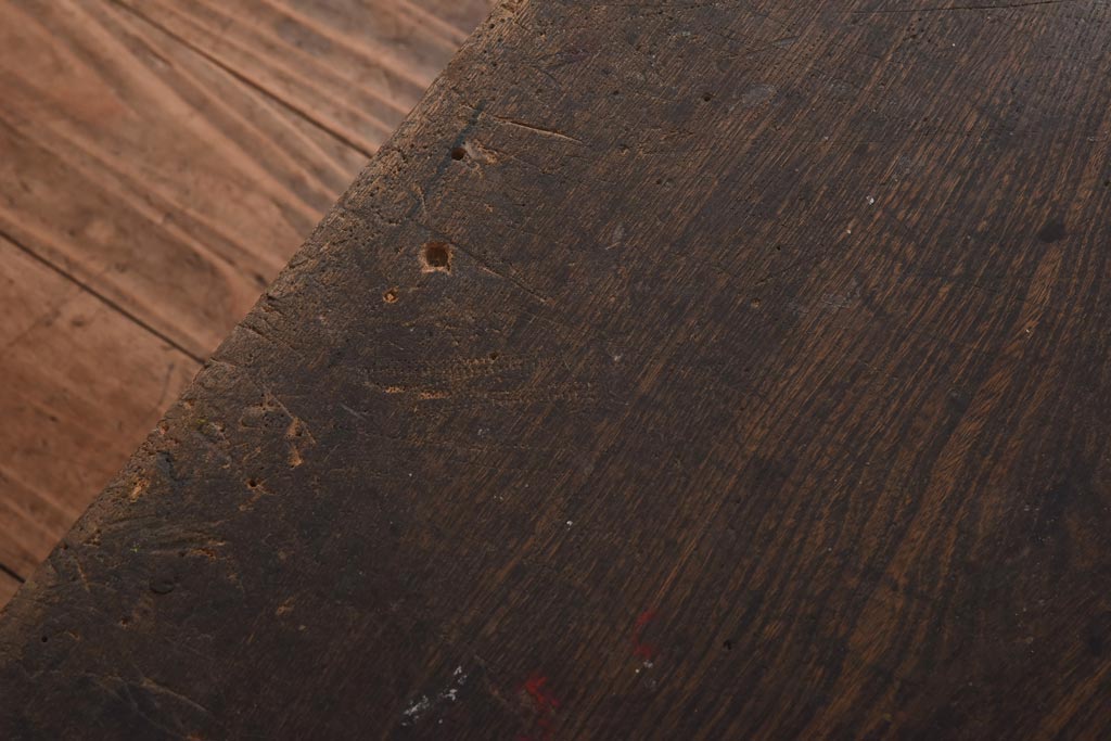 アンティーク家具　大正昭和初期　古い木の質感が味わい深い文机(座机、ローテーブル)(R-039090)